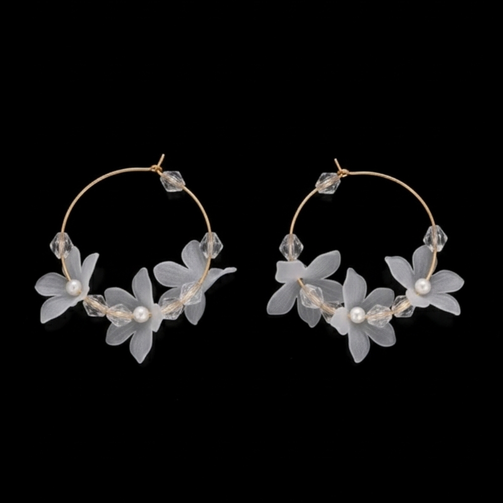 Elegant Floral Hoop Earrings